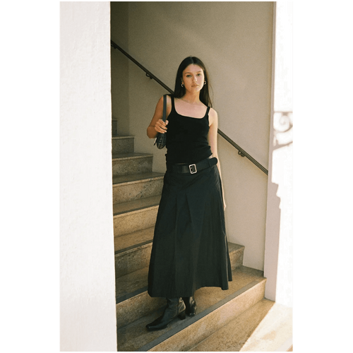Style Addict Darcy Belted Skirt - Black