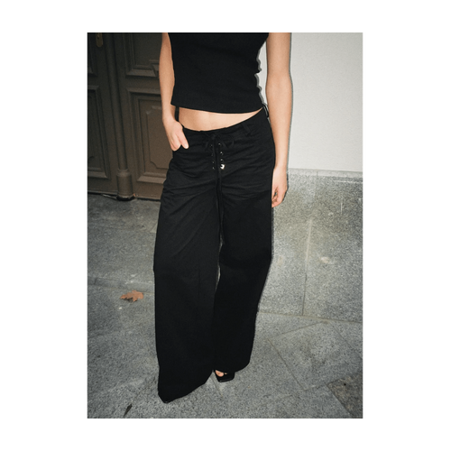 Style Addict Lace Up Pants - Black