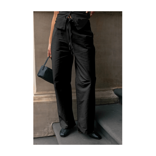 Style Addict Classic Linen Pants - Black