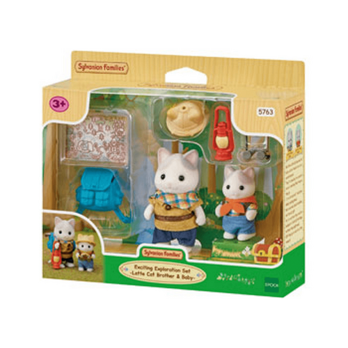 Sylvanian Families - Exciting Exploration Set -Latte Cat Brother &amp; Baby