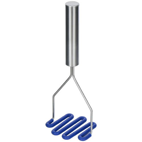 SVNA Premium Stainless Steel Potato Masher With Silicone Head Blue