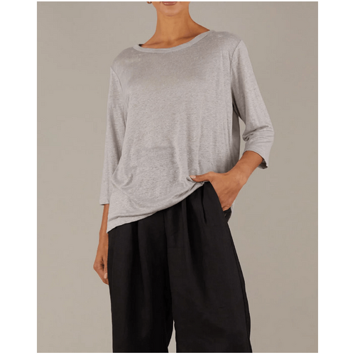 Amelius Bronte Linen Jersey Top - Grey