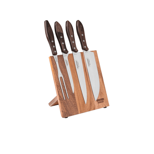 Tramontina Churrasco 5pc Barbecue Knife Block Set Brown