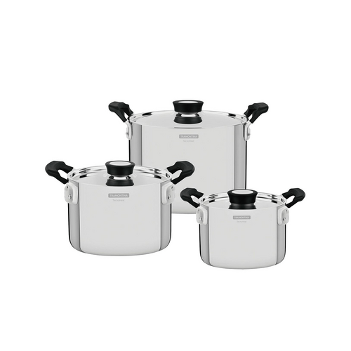 Tramontina Grano Collection 3pc Stainless Steel Cookware Set
