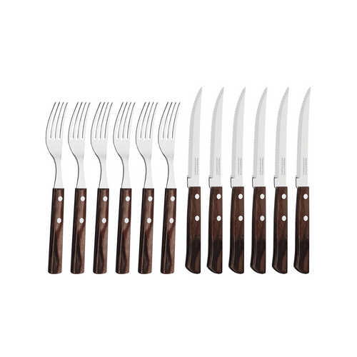 Tramontina Polywood Traditional Steak Cutlery Set 12pc