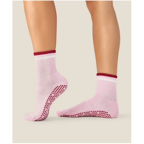 MoveActive Crew Grip Socks - Track Pink