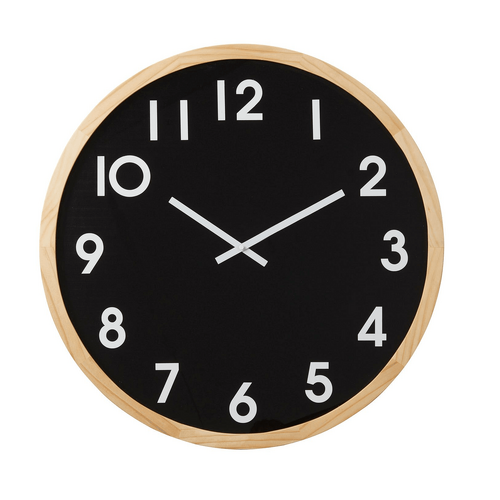 Amalfi Leonard Wall Clock Natural &amp; White 41.5x41.5x5.5cm