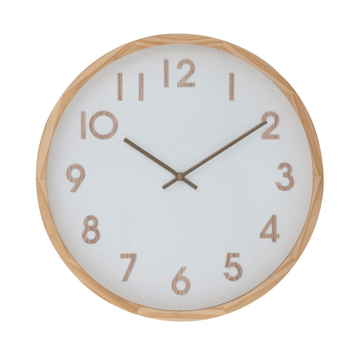 Amalfi Leonard Wall Clock Brown &amp; White 41.5x5.5x41.5cm