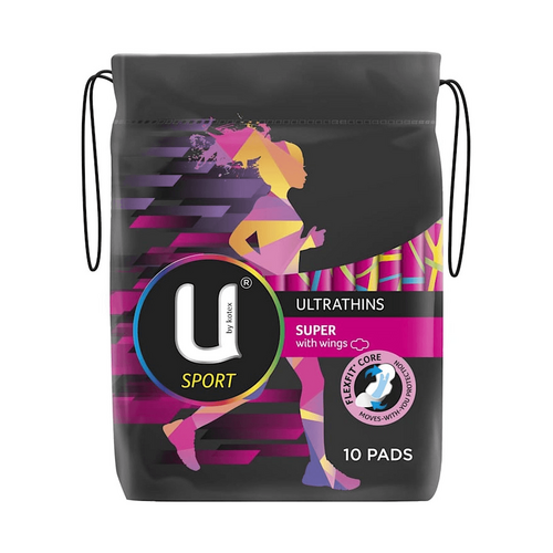 U By Kotex Super Sport Ultrathins With Wings 10 Pack