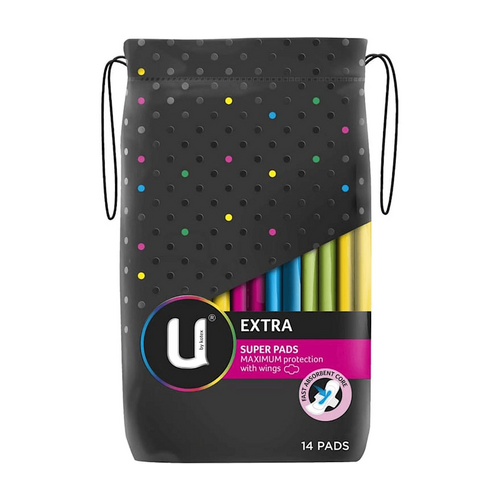 U By Kotex Sanitary Pads Super With Wings 14 Pack