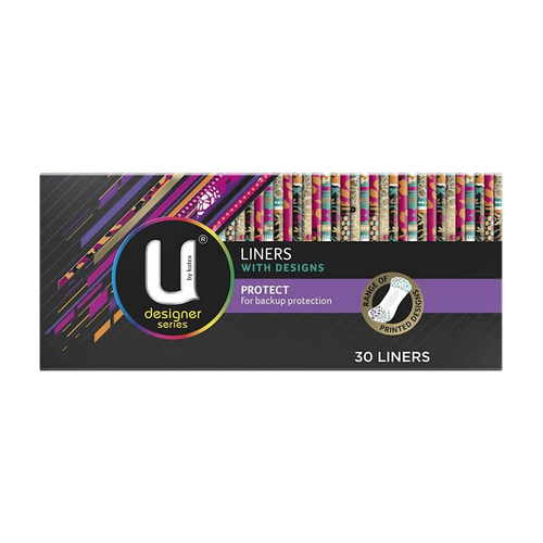 U By Kotex Protect Liners with Design 30 Pack