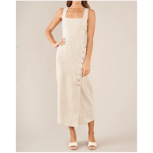 Amelius Imari Linen Midi Dress - Natural