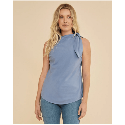 Amelius Tessa Shoulder Knot Top - Cerulean Blue