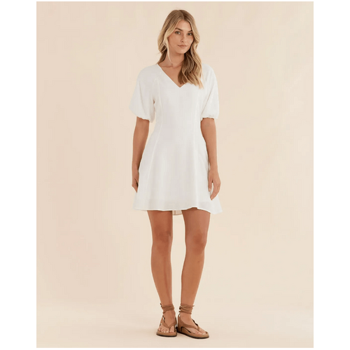 Amelius Auguste Puff Sleeve Mini Dress - Ivory