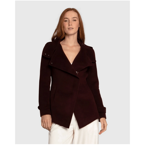 belle &amp; bloom Bad Girl Wool Blend Moto Coat - Burgundy