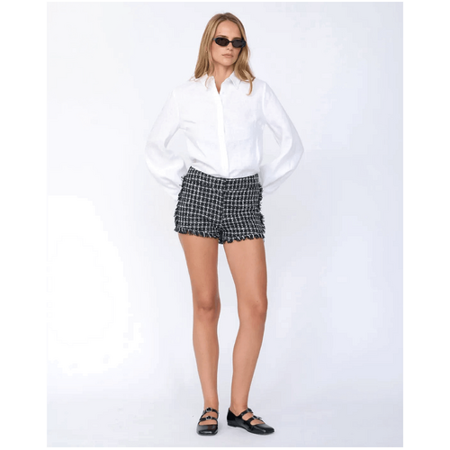 Amelius Melissa Tweed Mini Shorts - Black