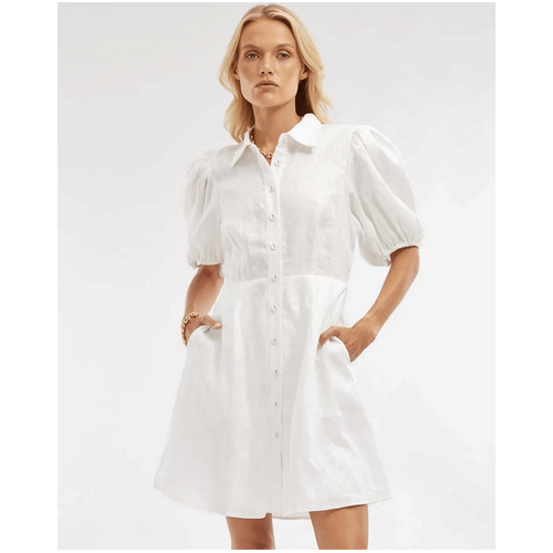 Amelius Julius Linen Mini Dress - White