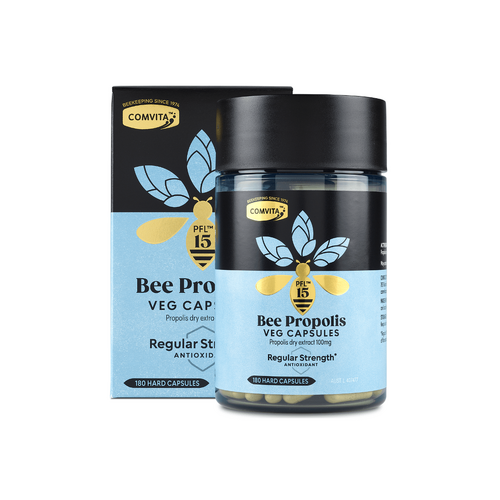 Comvita Bee Propolis Veg Capsules PFL15 Regular Strength Antioxidant 180 Hard Capsules