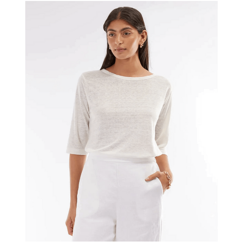 Amelius Bronte Linen Jersey Top - Ivory