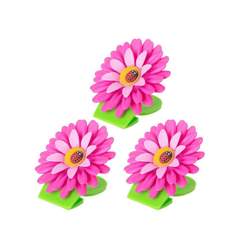 Vigar Flower Power Pink Magnet Clip 3pc
