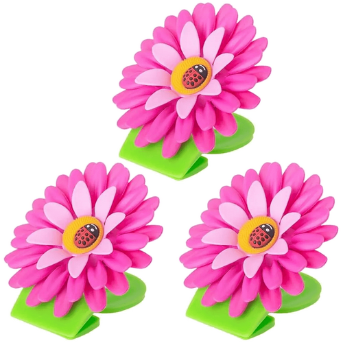 Vigar Flower Power Pink Magnet Clip 3pc