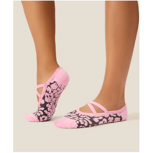 MoveActive Ballet Grip Socks - Cheetah Pink