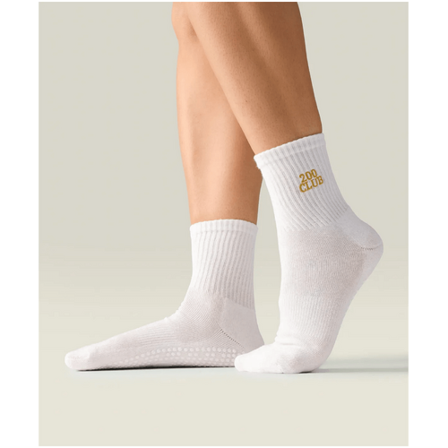 MoveActive Crew Grip Socks - 200 Club White &amp; Gold