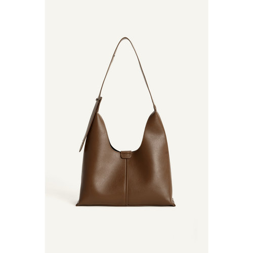 Vegan Leather Adjustable Buckle Shoulder Bag with Suedette Pouch (WBG181)