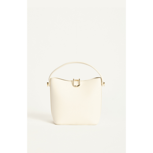Gold Hardware Vegan Leather Bucket Bag with Internal Pouch and Strap (WBG185)