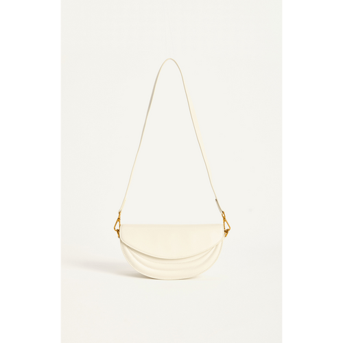 Smooth Vegan Leather Half Moon Crossbody Bag with Additional Strap (WBG186)