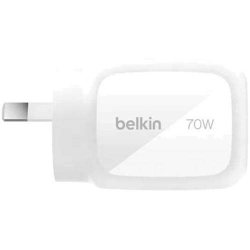 Belkin BoostCharge 70W GaN Wall Charger With 3-Port USB-C Output - White