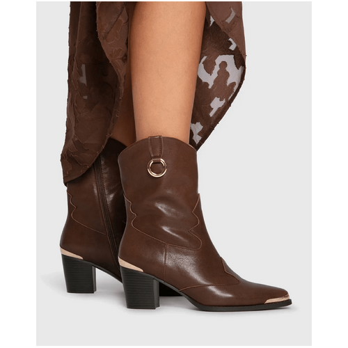 belle &amp; bloom Dallas Western Boot - Chocolate