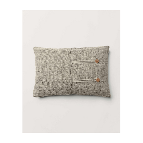 Winifred Handwoven Linen Cushion Cover Natural &amp; Charcoal 50 x 50cm