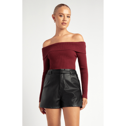 Off the Shoulder Knit Bodysuit (WKN656)