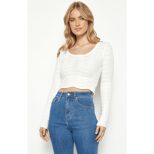 Scallop Textured Knit Top (WKN659)