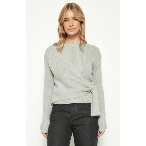 Round Neck Side Tie Detail Knit Jumper (WKN687)