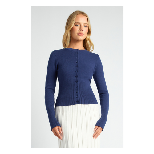 Cinch Waist Ribbed Detail Button Up Cardigan (WKN806)