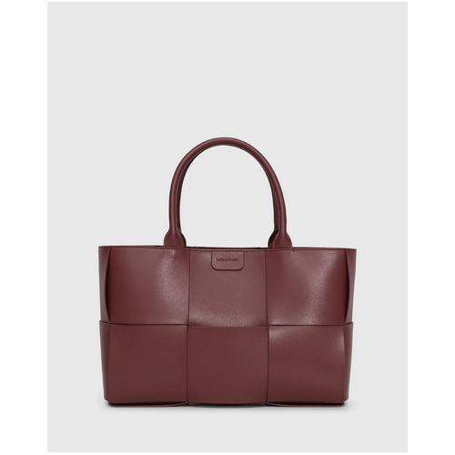 belle &amp; bloom Long Way Home Woven Tote - Burgundy