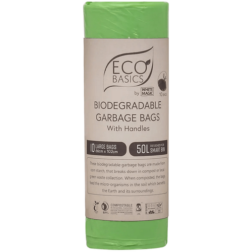 Eco Basics Eco Basics Biodegradable Garbage Bags, Large, 50l, 10 Bags