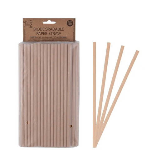 Eco Basic Eco Basics Biodegradable Paper Straw 50pc