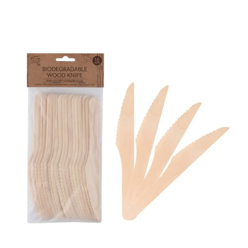 Eco Basic Eco Basics Biodegradable Wood Knife  18pcs