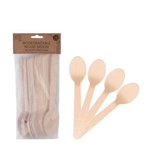 Eco Basic Eco Basics Biodegradable Wood Spoon  18pcs