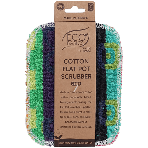 Eco Basics Eco Basics Cotton Flat Flat Pot Scrubber - 2pack