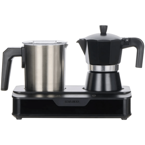 Leaf &amp; Bean Electric Espresso Maker With Milk Frother &amp; Warmer 1200W Black