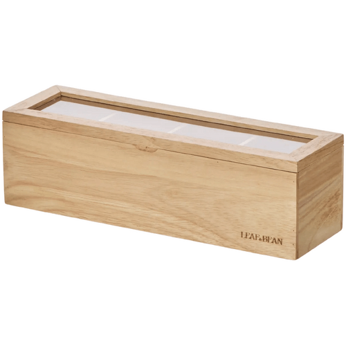 Leaf &amp; Bean Wooden Tea Box Natural