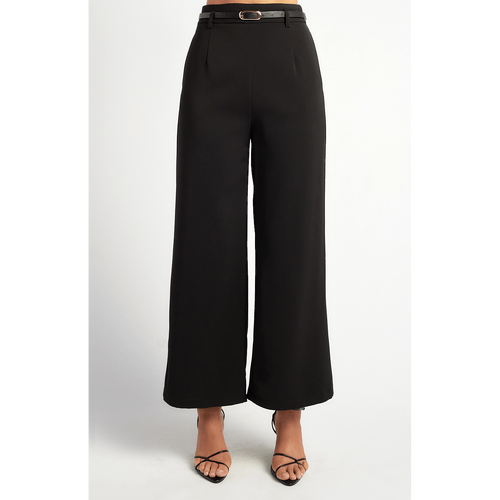 Side Seam Pocket Straight Leg Pants with Contrast Belt (WPA293A)
