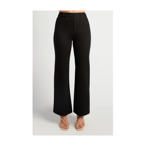 Boot Cut Jersey Pants With Double Button Waist Detail (WPA303B)