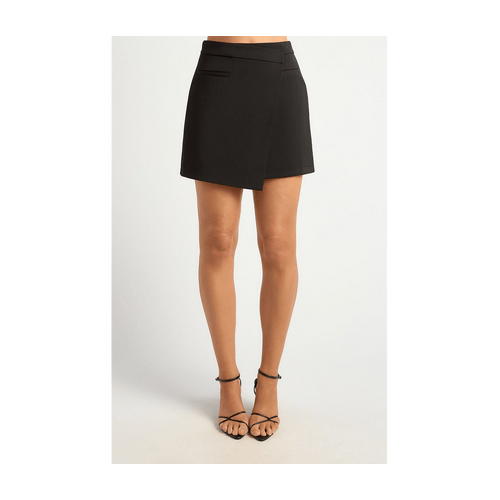 Faux Wrap Mini Skirt (WSK262B)