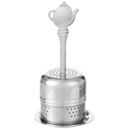 Leaf &amp; Bean Tea Infuser Ball With Handle Silver