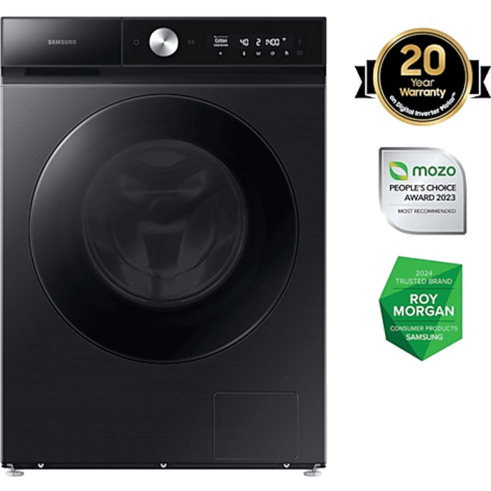 9kg BESPOKE BubbleWash Smart Front Load Washer with AI Wash and Auto Dispense - Black WW90BB944DGB
